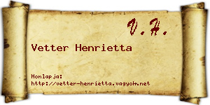 Vetter Henrietta névjegykártya